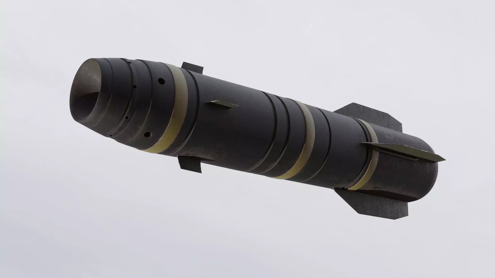 Missile 3D model bomb flying in sky Low-poly 3D model_0