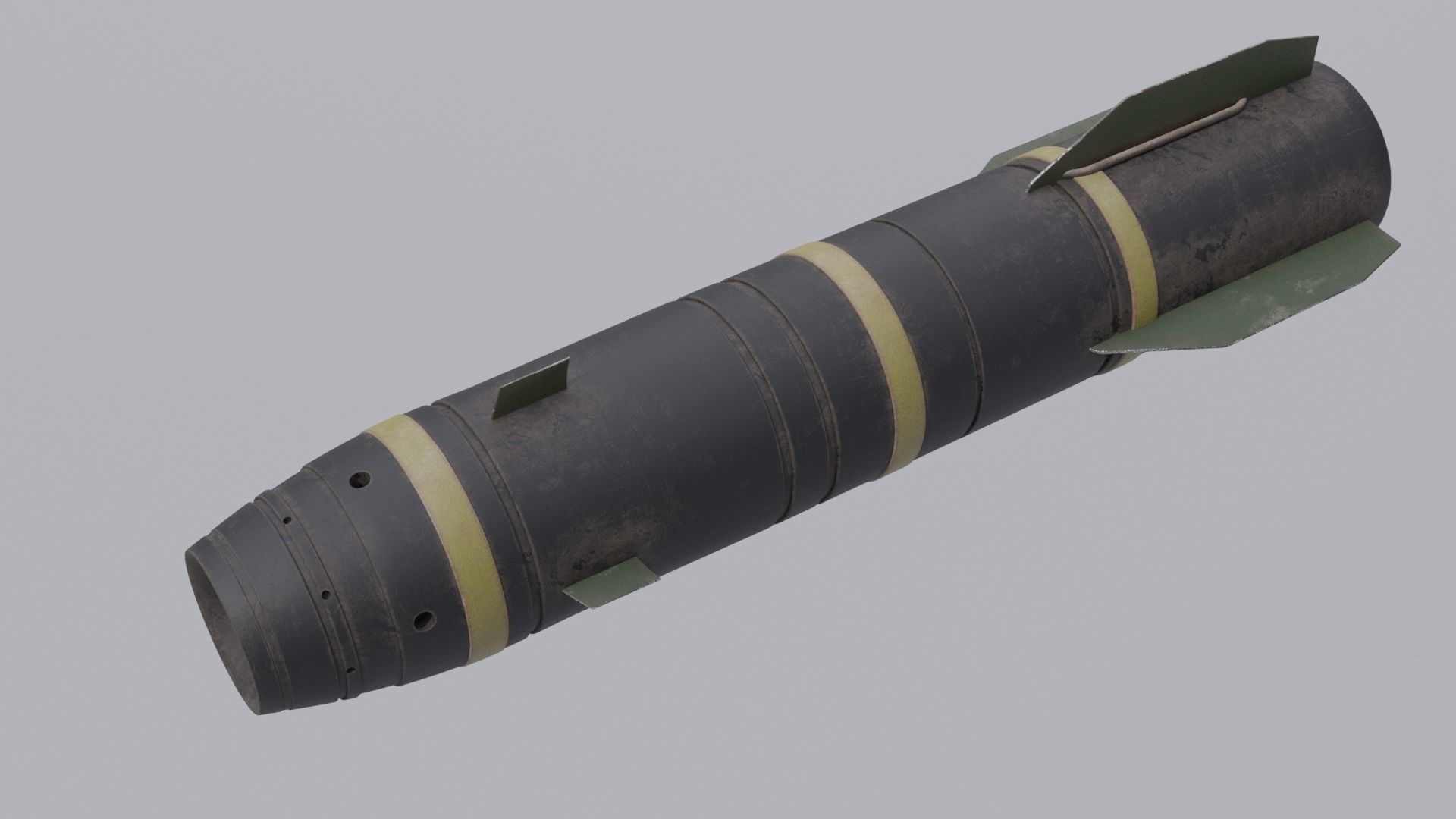 Missile 3D model bomb flying in sky Low-poly 3D model_22
