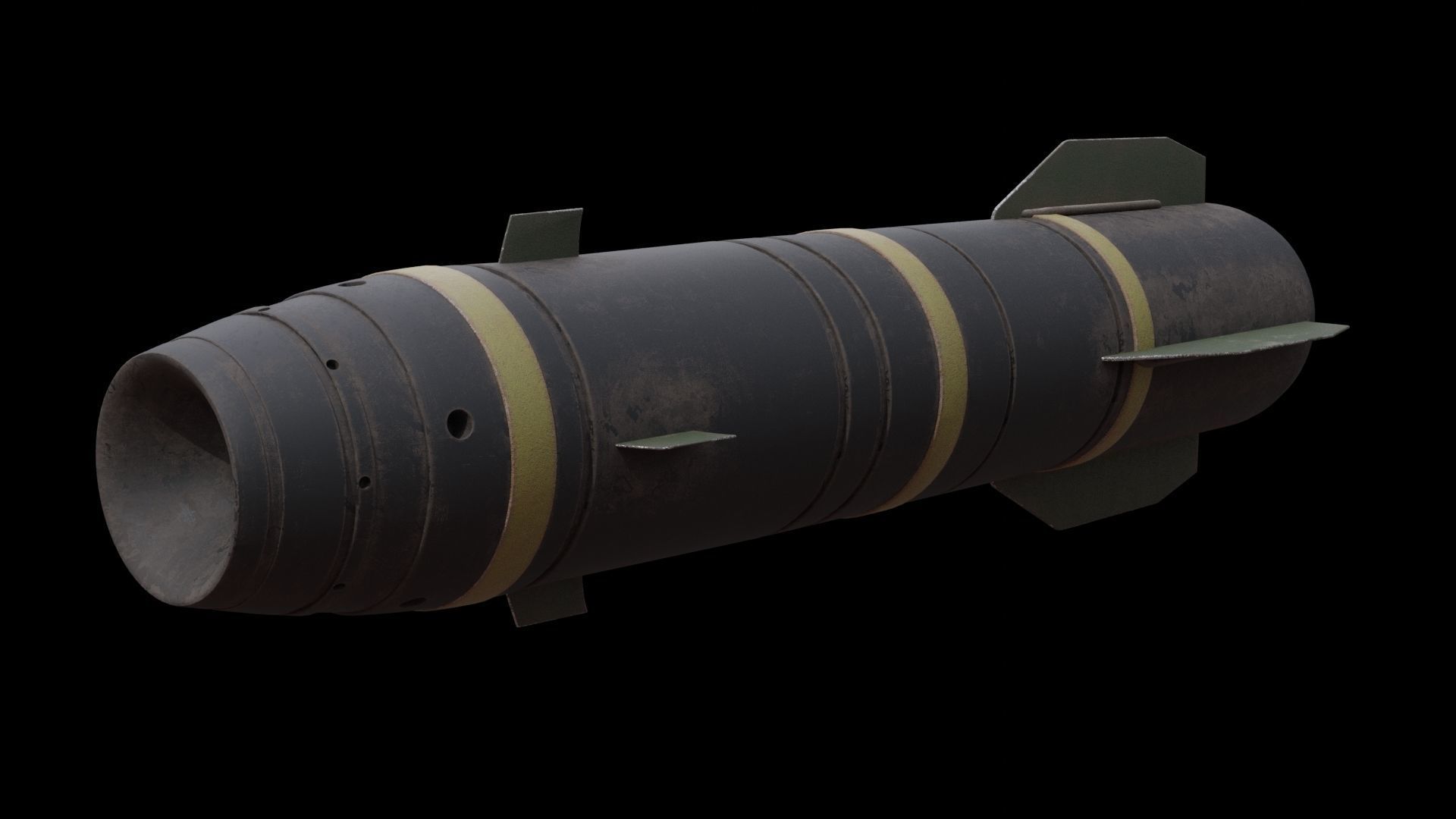 Missile 3D model bomb flying in sky Low-poly 3D model_21