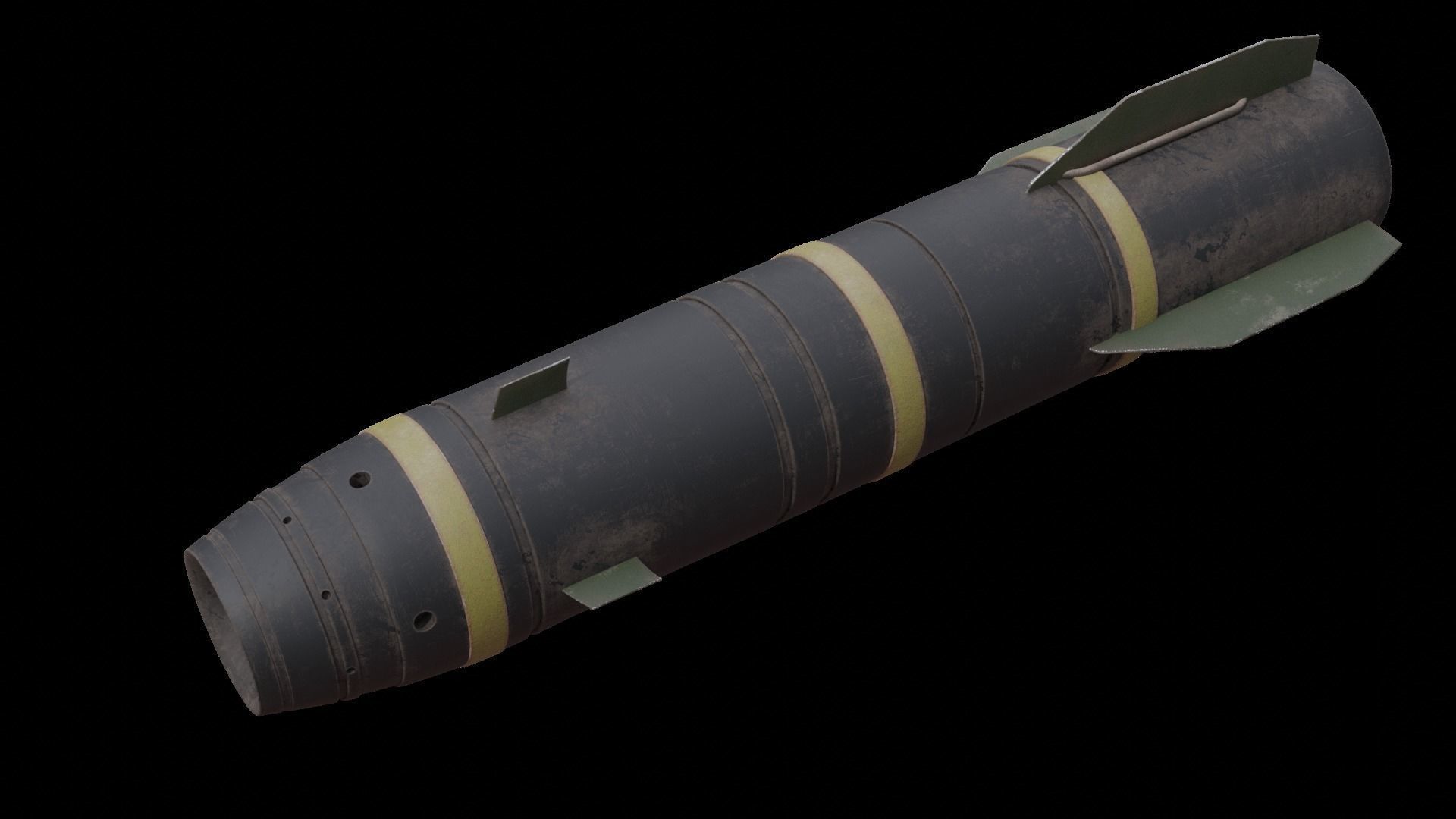 Missile 3D model bomb flying in sky Low-poly 3D model_1