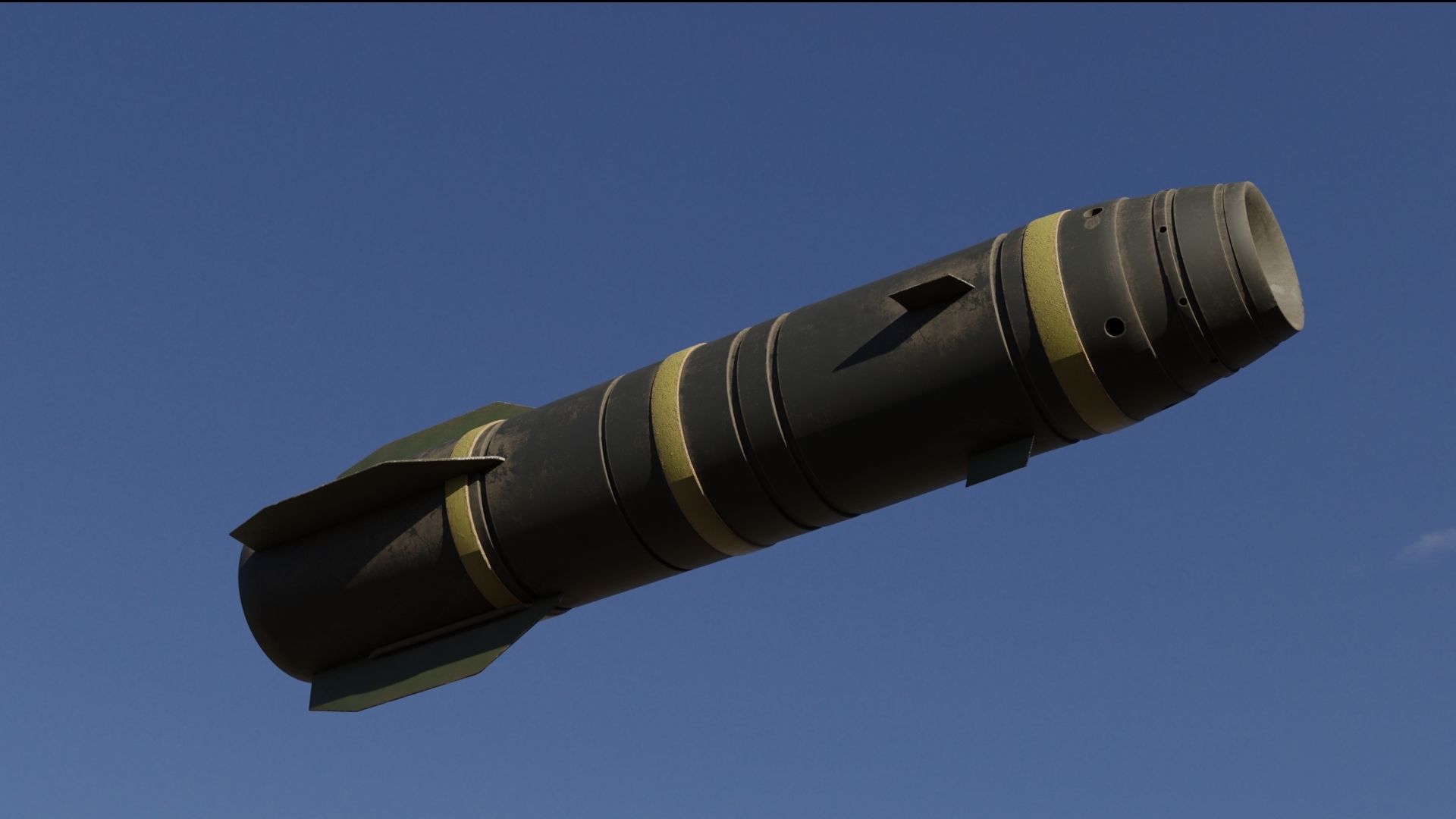 Missile 3D model bomb flying in sky Low-poly 3D model_19