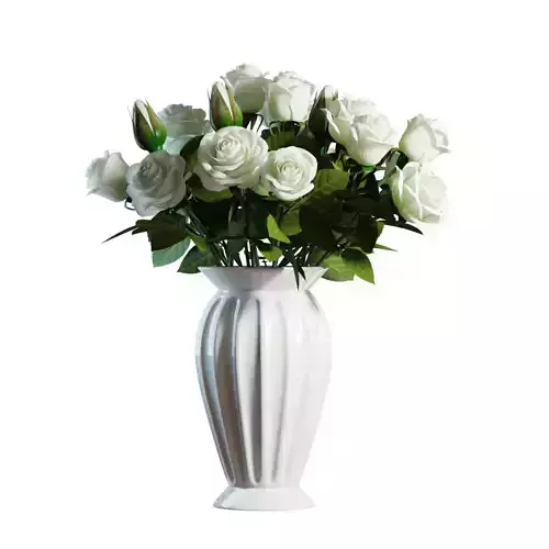 Flower Set 04 - White Roses Bouquet