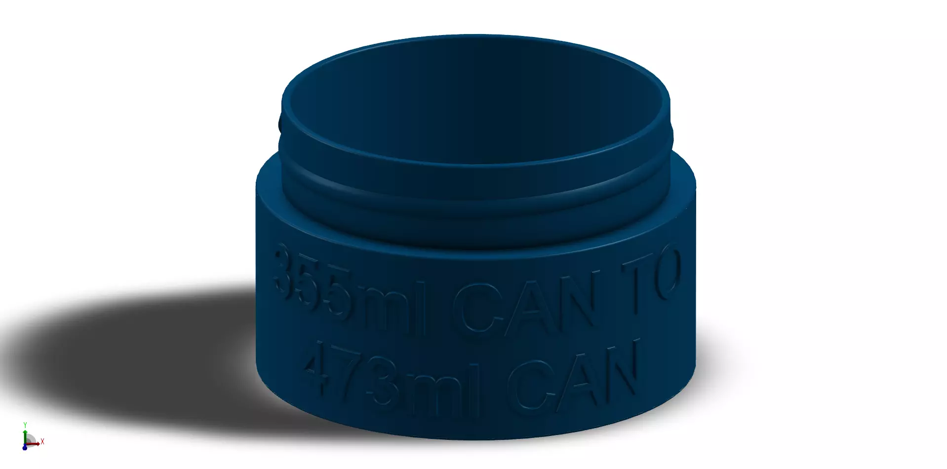 Single Start Thread Extension For Metal Can Cozy-355ml To 473ml 3D print model