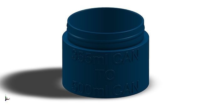 Single Start Thread Extension For Metal Can Cozy-355ml To 500ml 3D print model