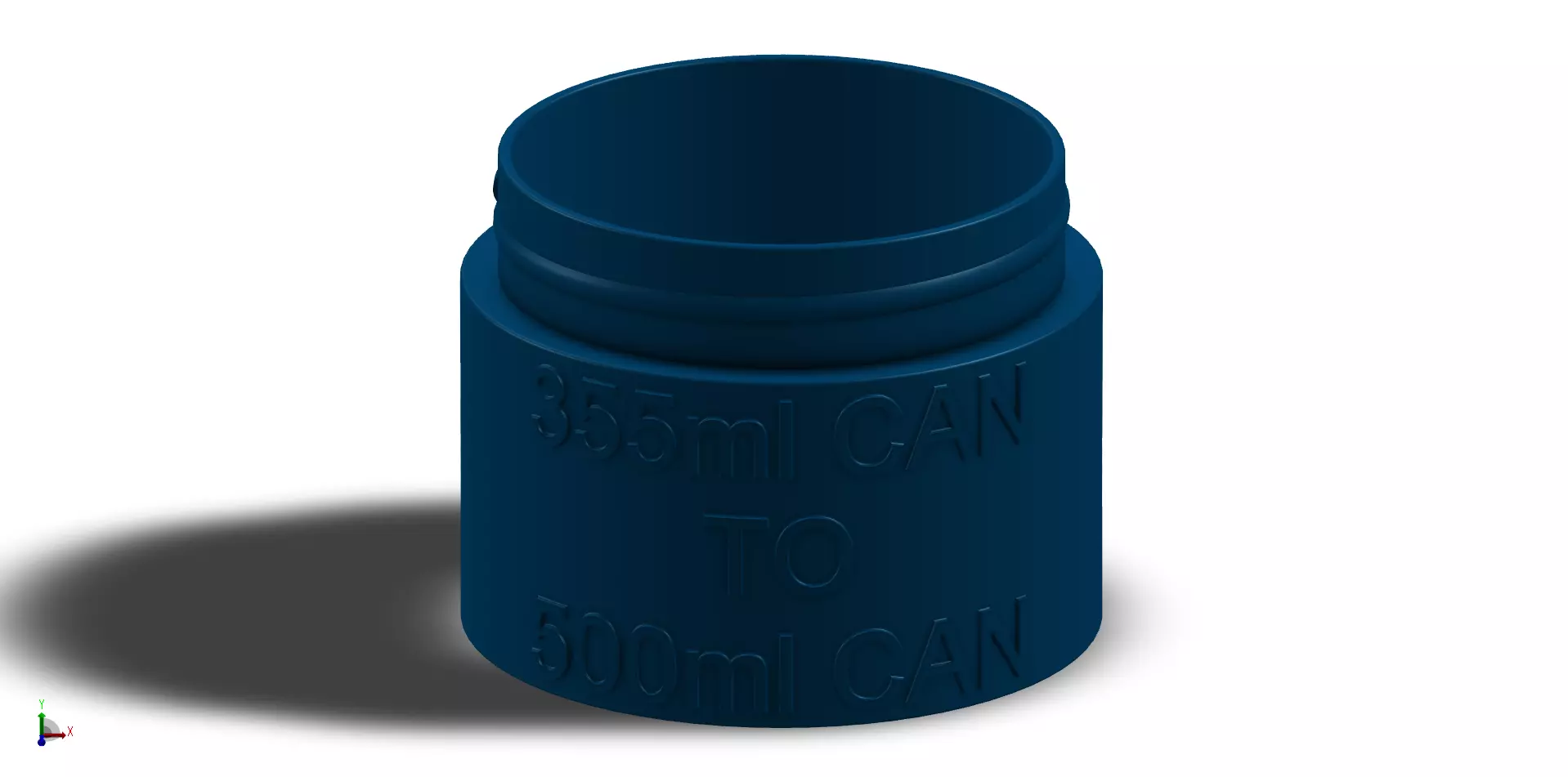 Single Start Thread Extension For Metal Can Cozy-355ml To 500ml 3D print model