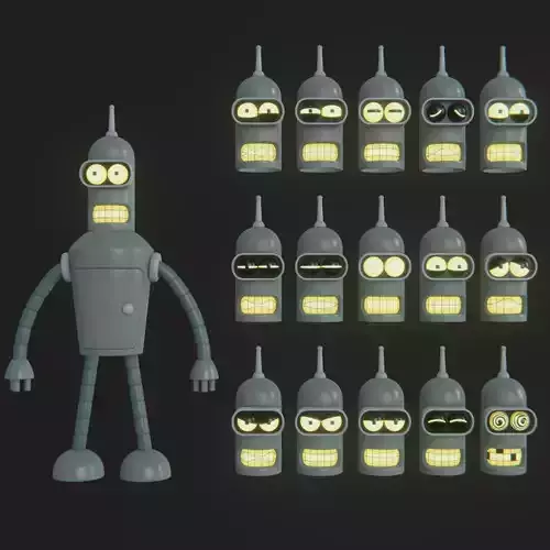 Bender Rodriguez of Futurama with expressions plus STL model
