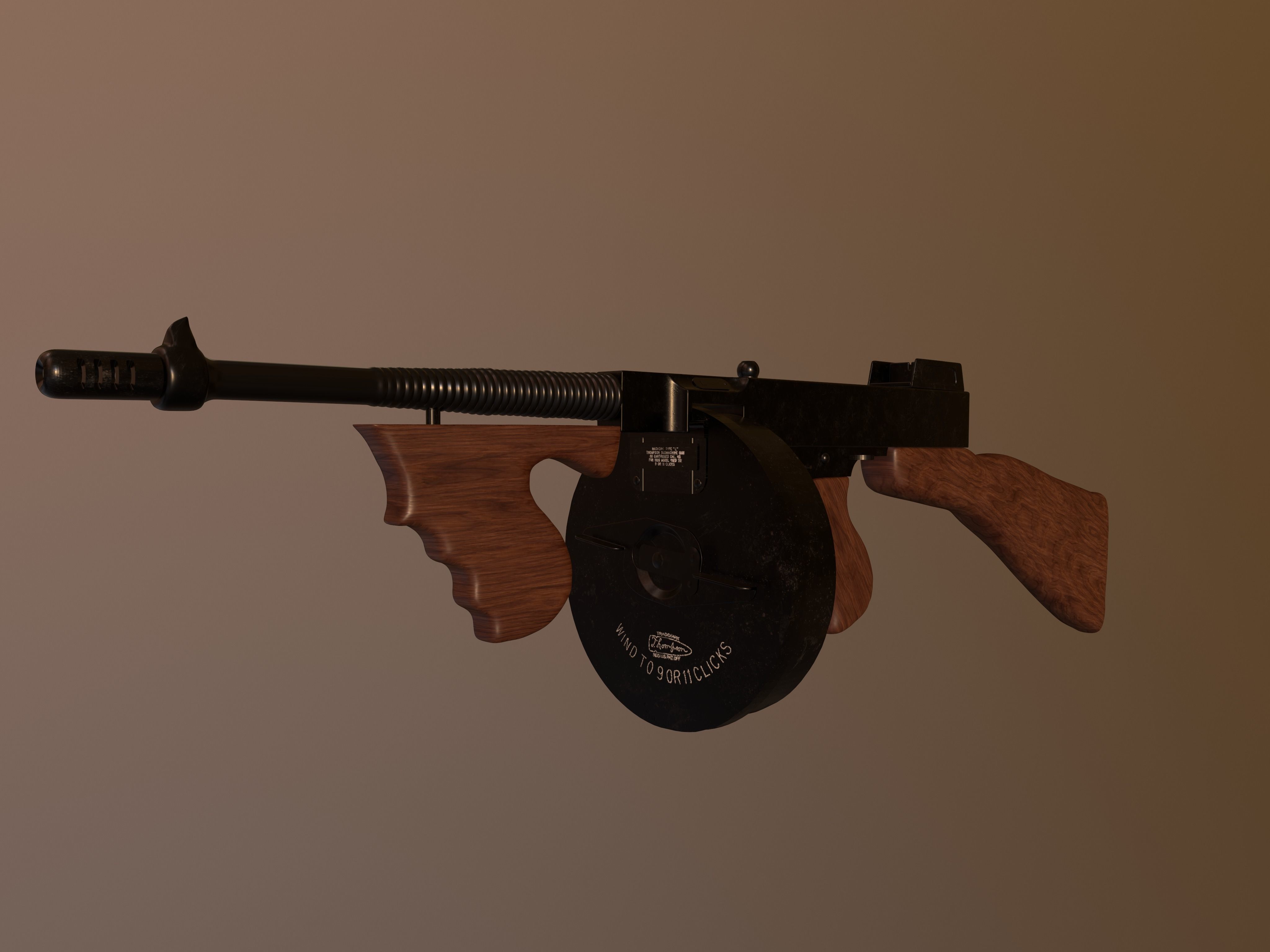 Tommy Gun 3D model_4