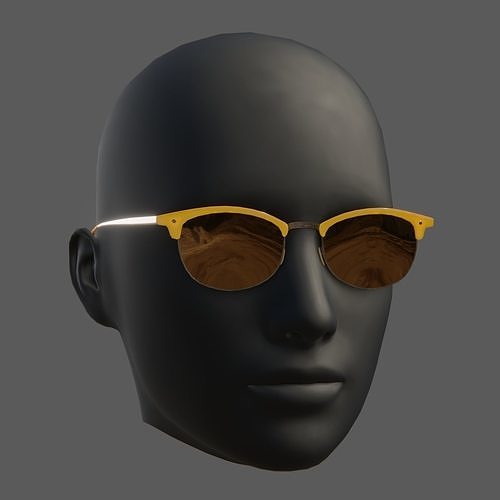 Low poly Orange Sunglasses Free low-poly 3D model