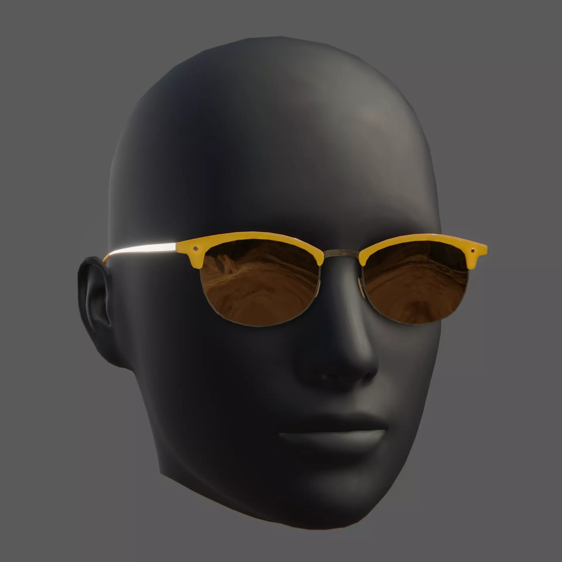 Low poly Orange Sunglasses Free low-poly 3D model