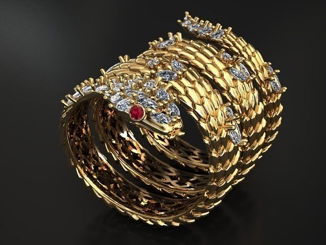 Snake ring 3D print model