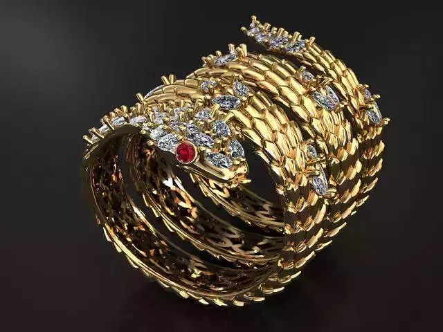 Snake ring 3D print model