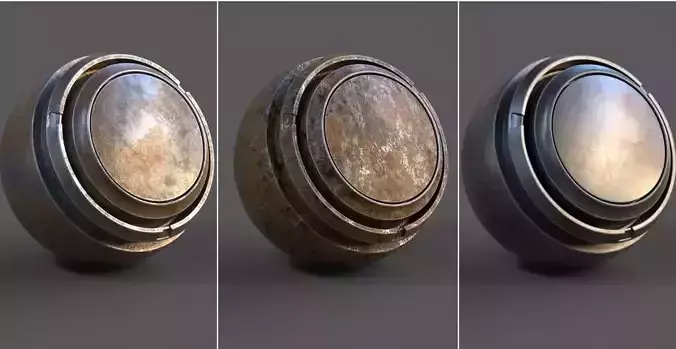 Substance Painter old used metals smart material pack 1