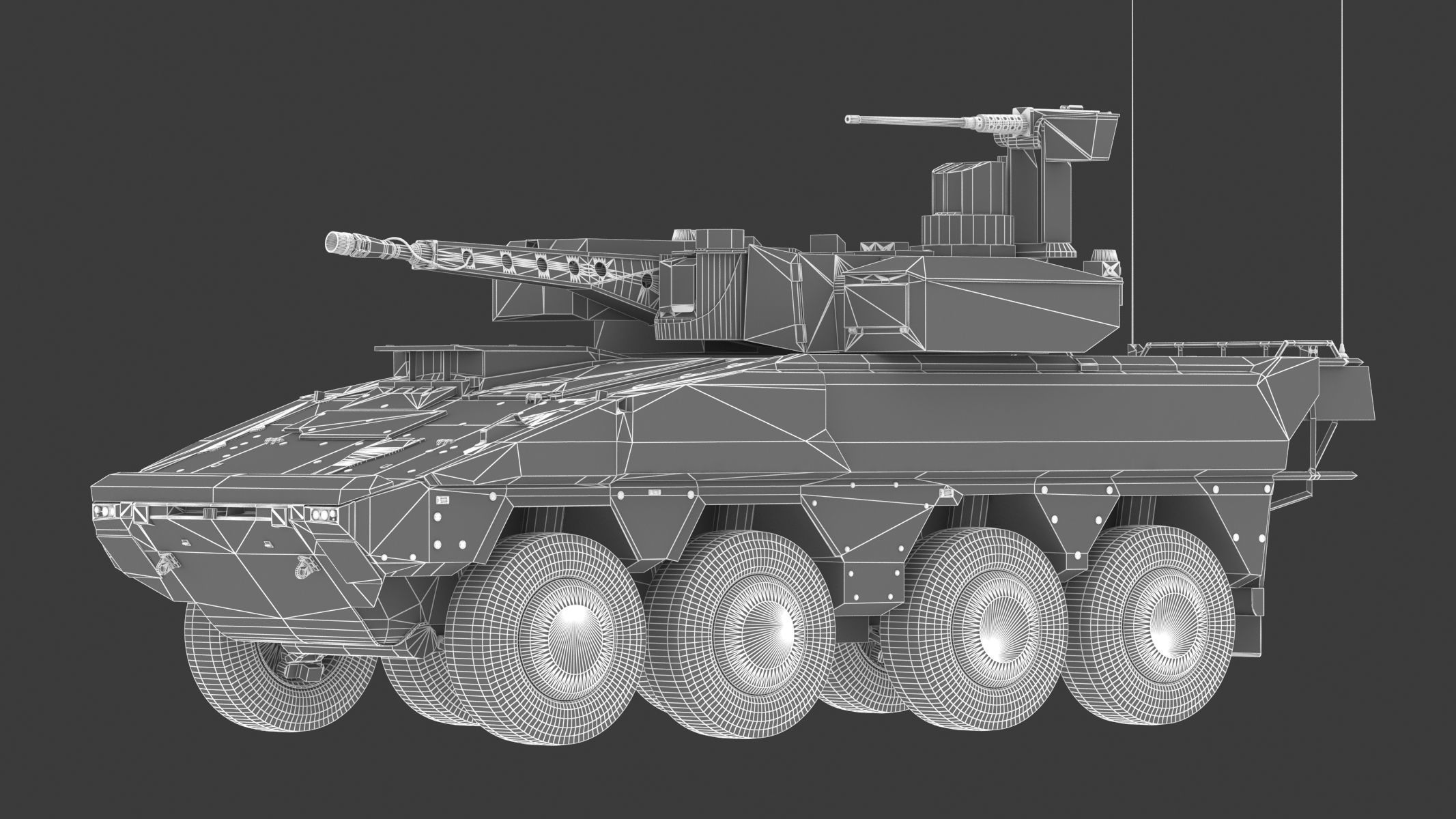 Boxer MRAV Low Poly Low-poly 3D model_20