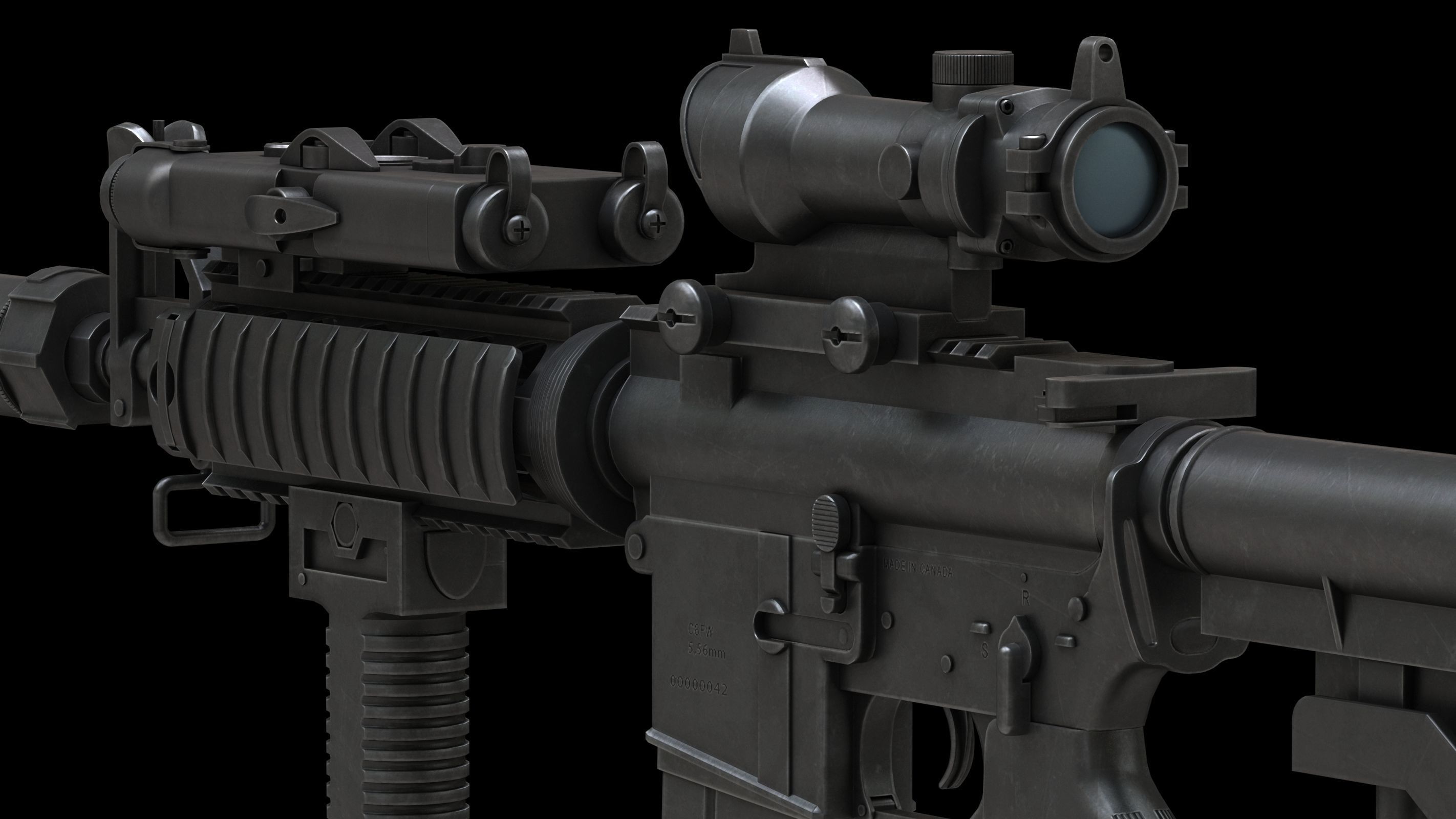 Colt Canada C8SFW Low Poly Low-poly 3D model_6