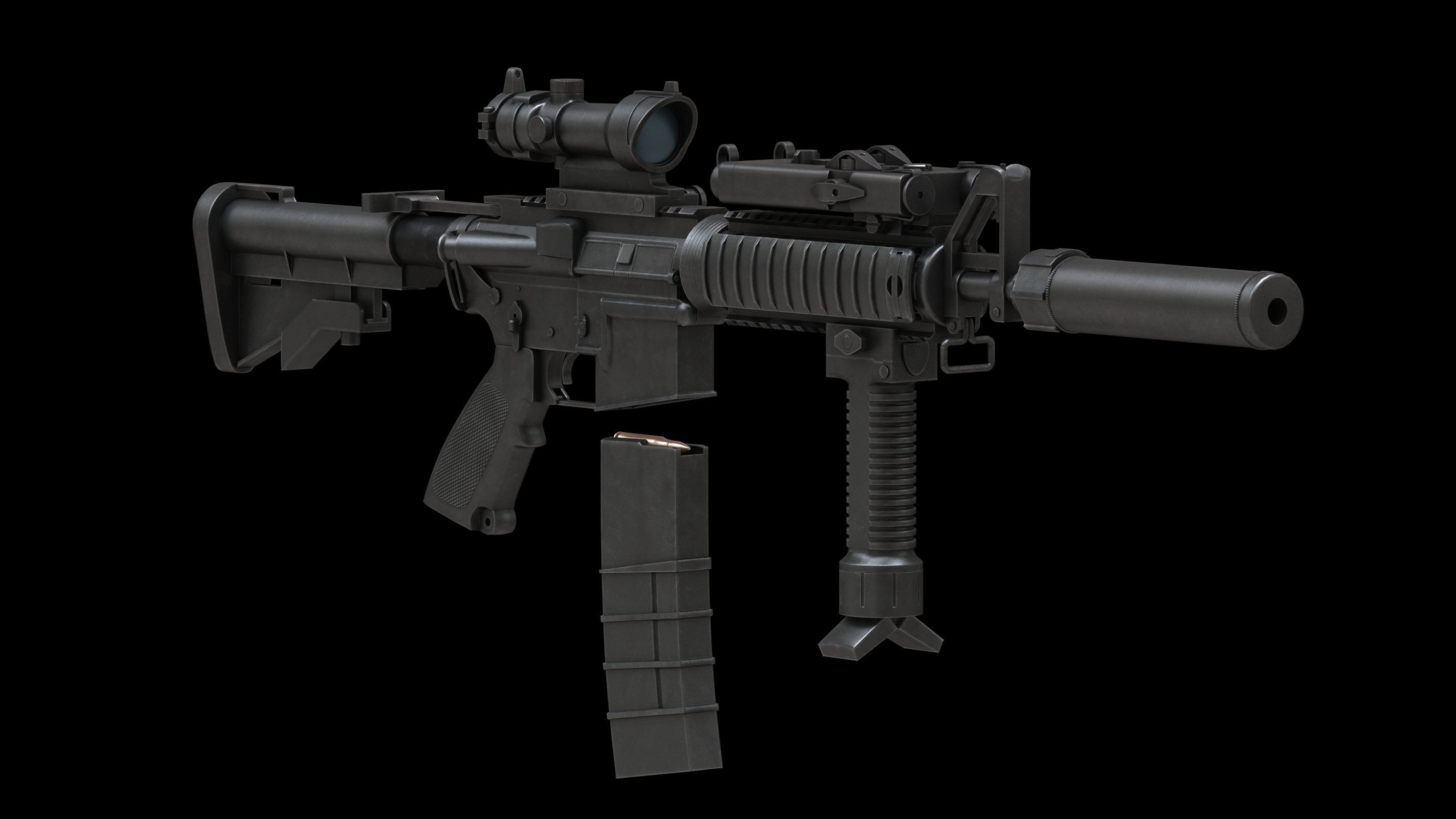 Colt Canada C8SFW Low Poly Low-poly 3D model_4