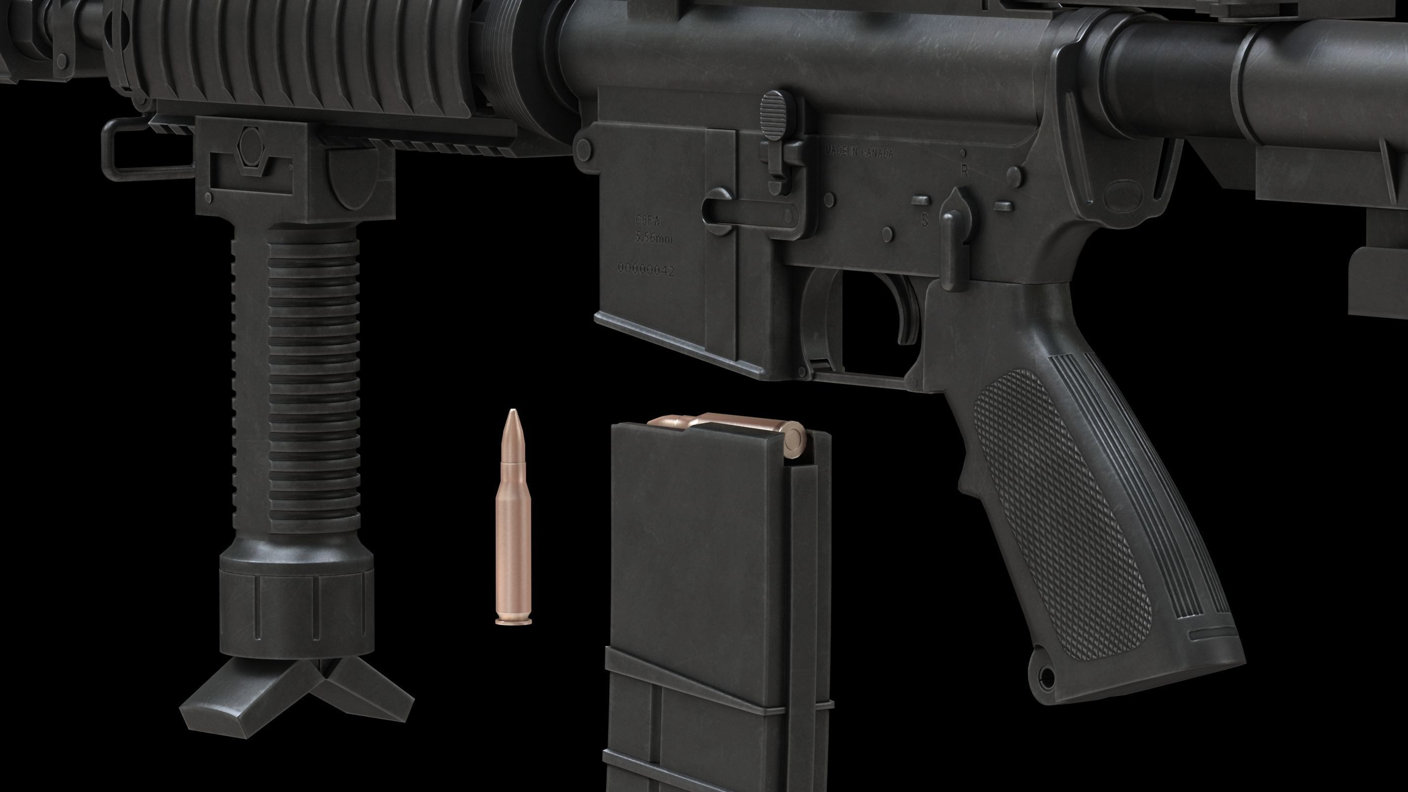 Colt Canada C8SFW Low Poly Low-poly 3D model_14