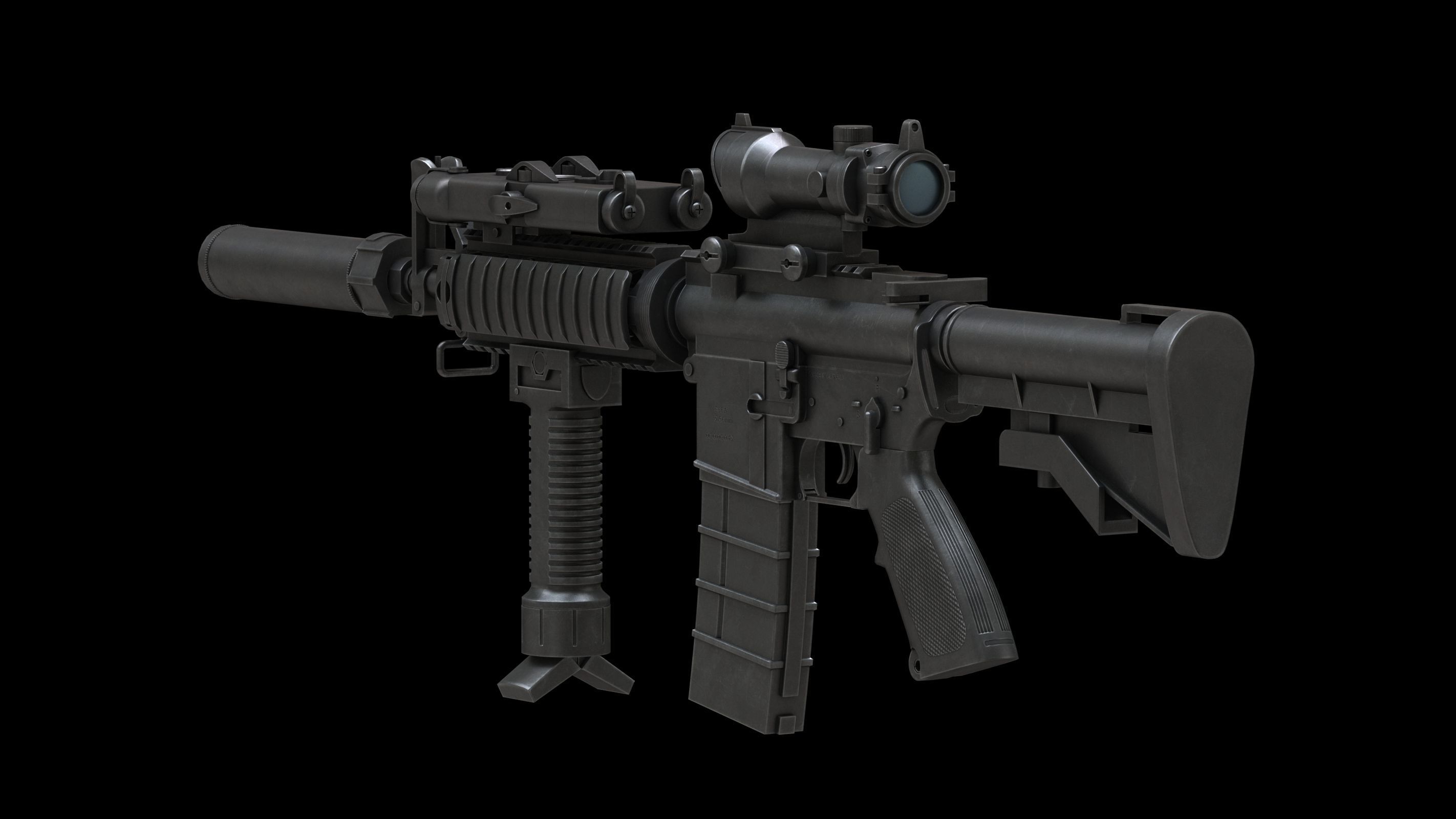 Colt Canada C8SFW Low Poly Low-poly 3D model_1