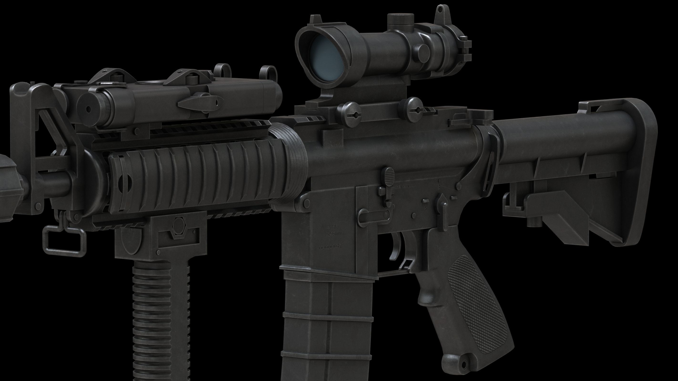 Colt Canada C8SFW Low Poly Low-poly 3D model_8