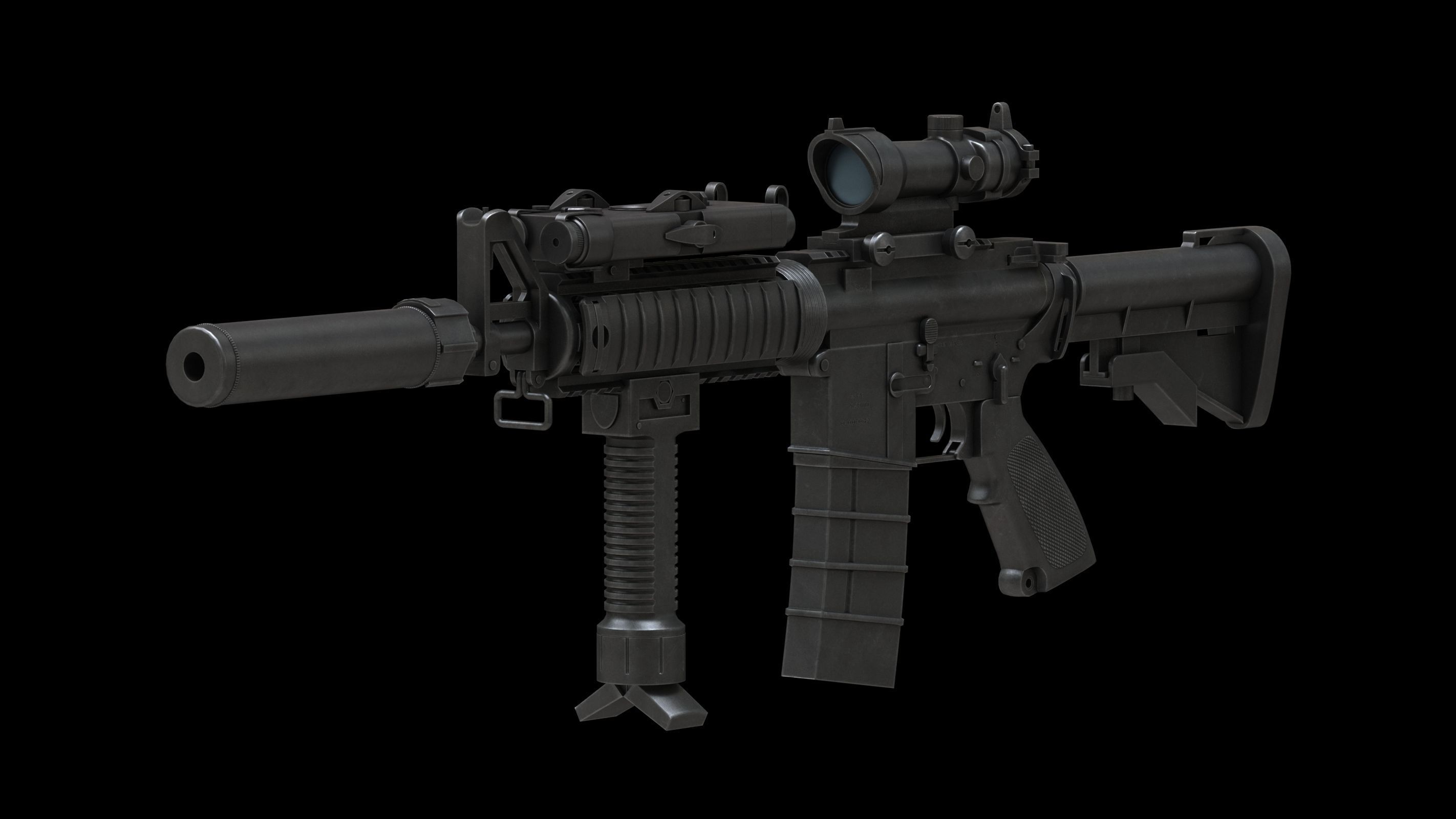 Colt Canada C8SFW Low Poly Low-poly 3D model_3