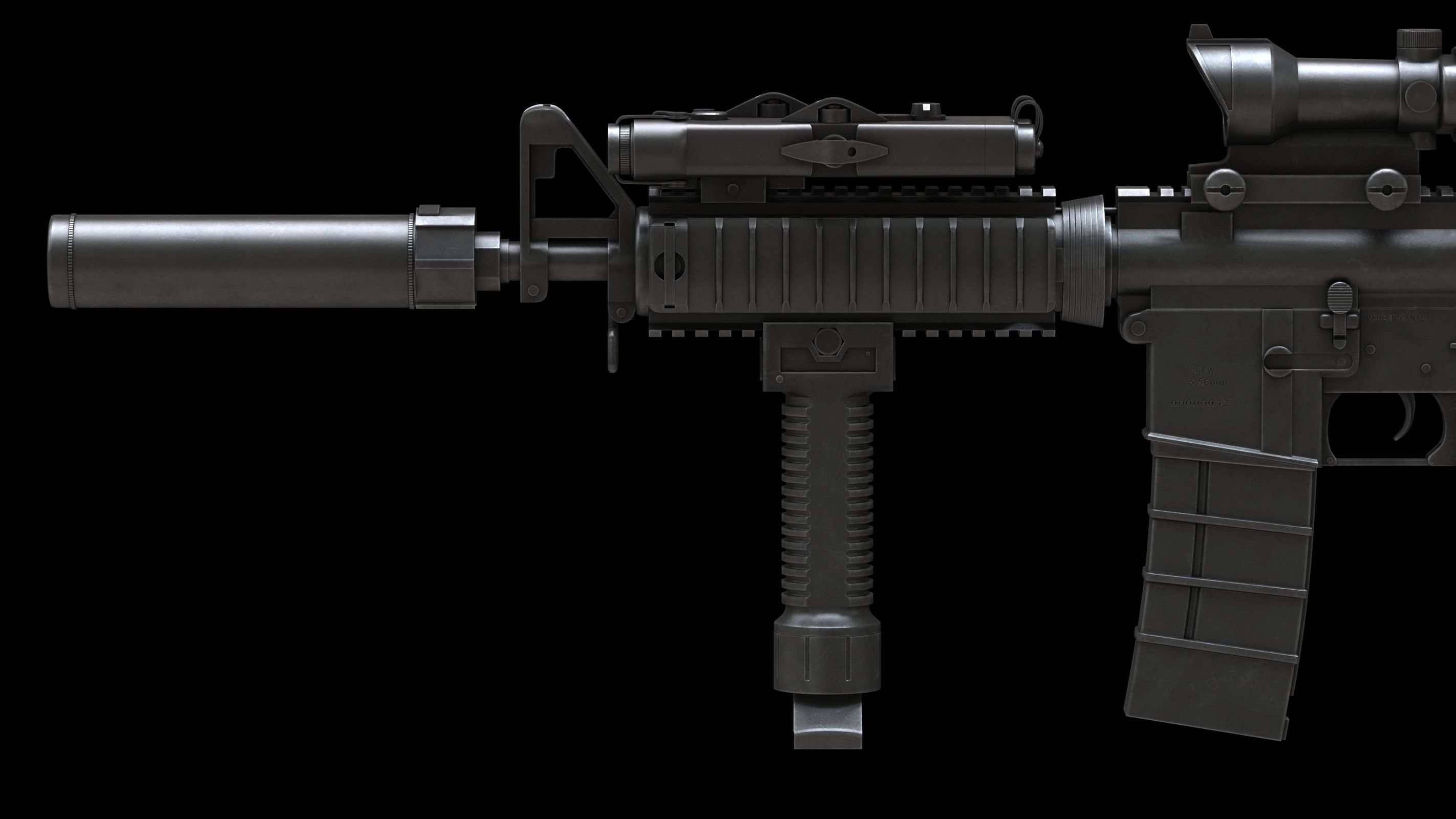 Colt Canada C8SFW Low Poly Low-poly 3D model_7