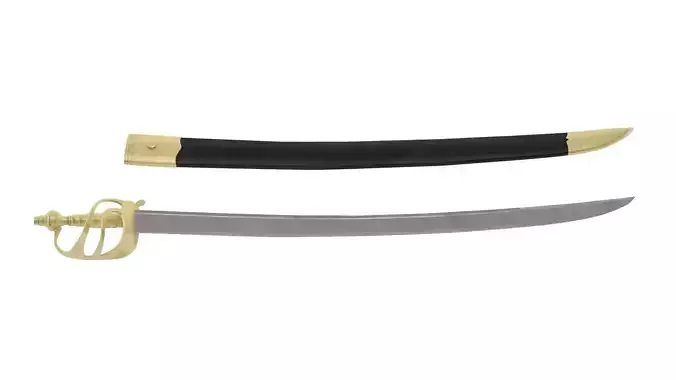 Cutlass sword with gold and handles