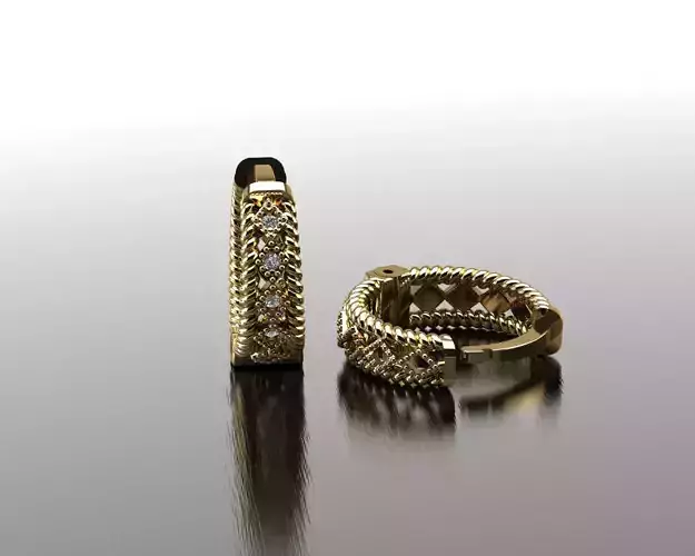 Earrings 4 ring with measurements 3D print model