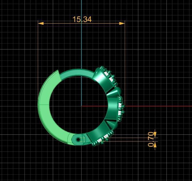 Earrings 6 pair of gold with diamonds 3D print model_2