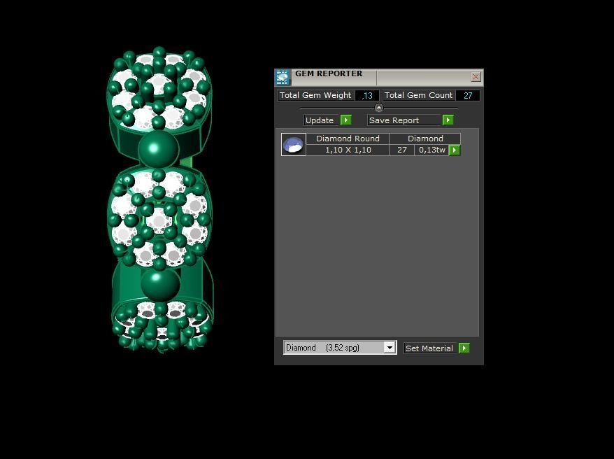 Earrings 6 pair of gold with diamonds 3D print model_1