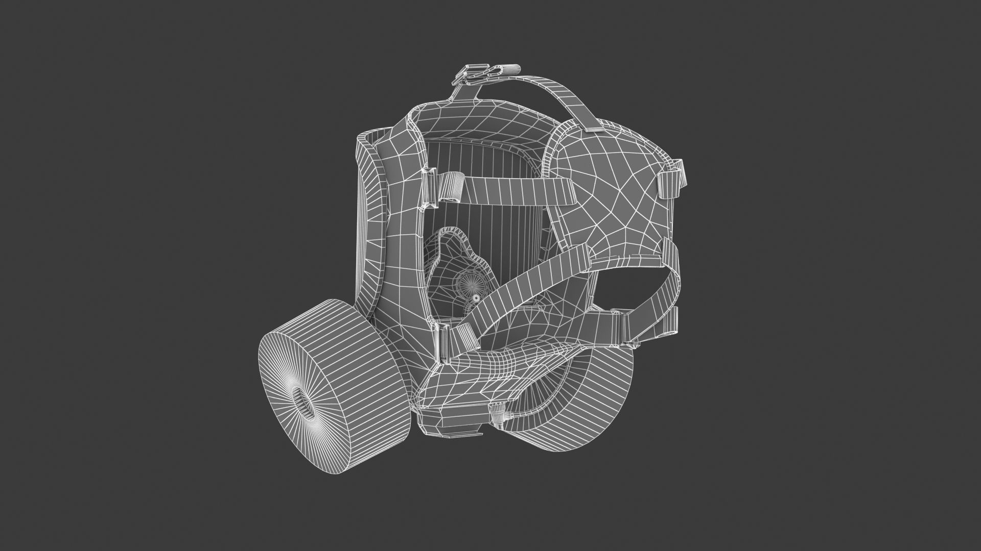 Safety Gas Mask Low Poly Low-poly 3D model_13