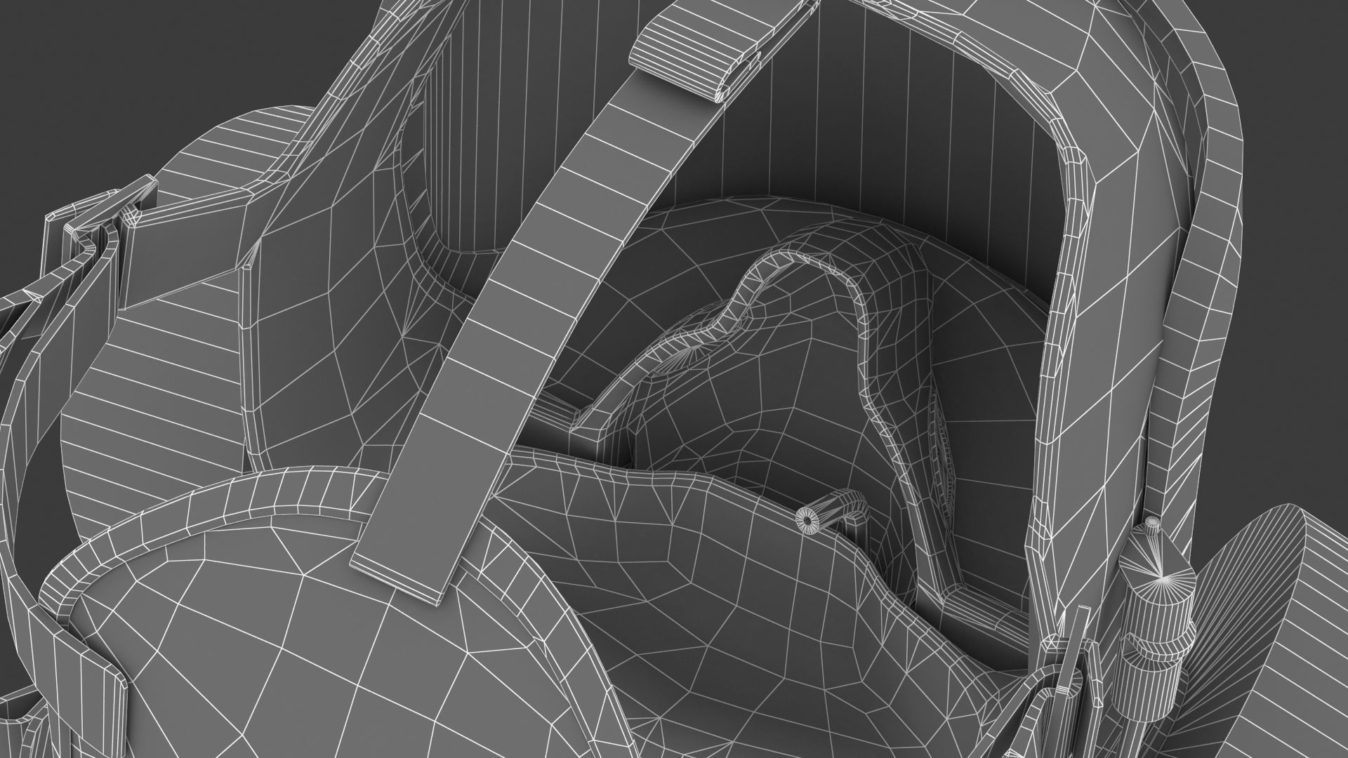 Safety Gas Mask Low Poly Low-poly 3D model_17