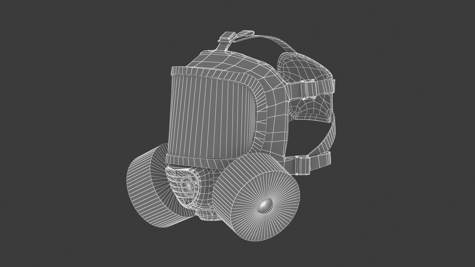 Safety Gas Mask Low Poly Low-poly 3D model_14