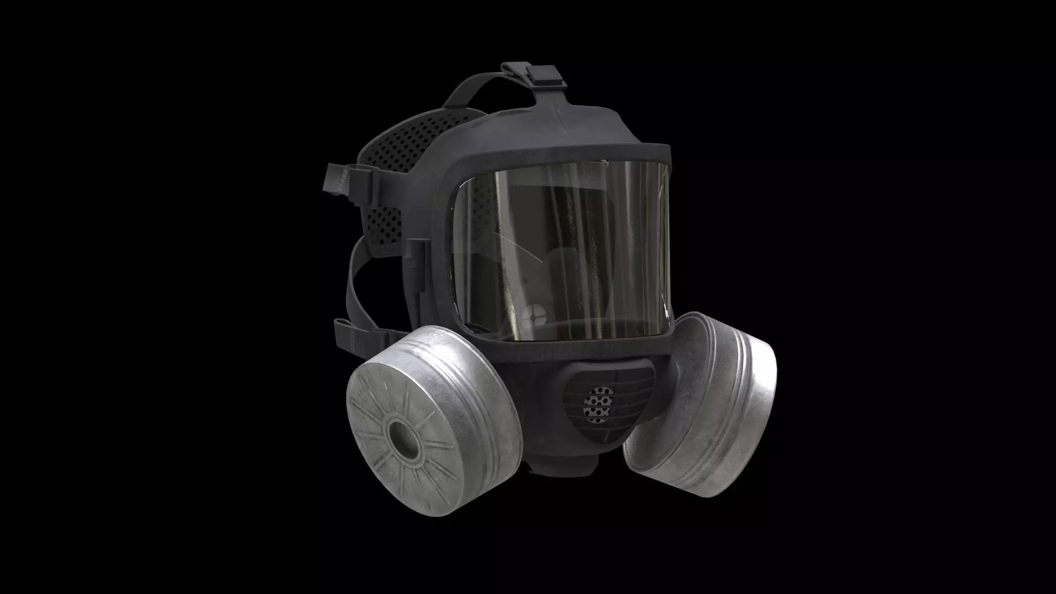 Safety Gas Mask Low Poly Low-poly 3D model_0