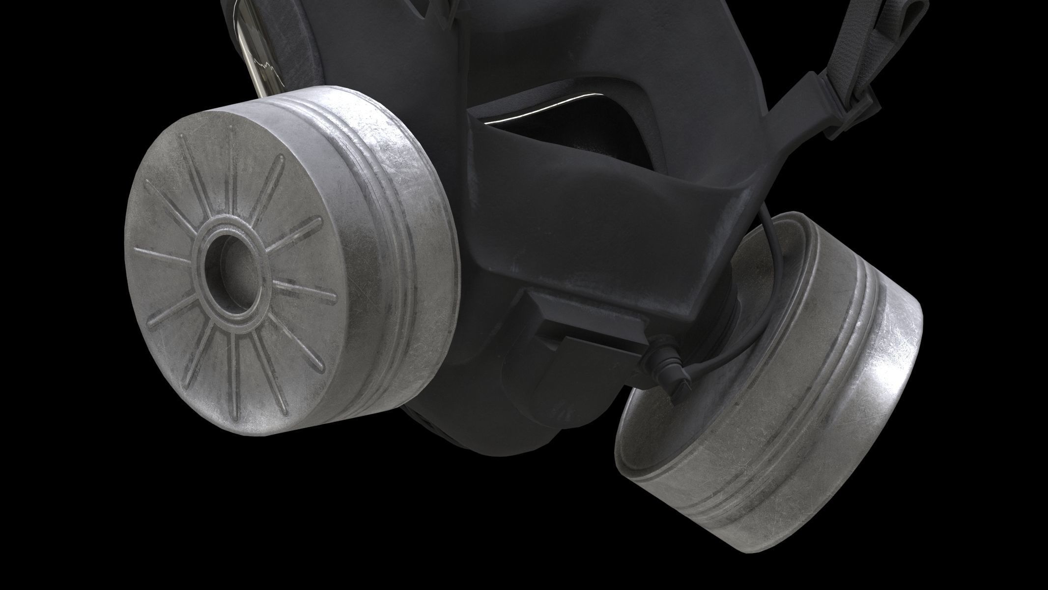 Safety Gas Mask Low Poly Low-poly 3D model_8