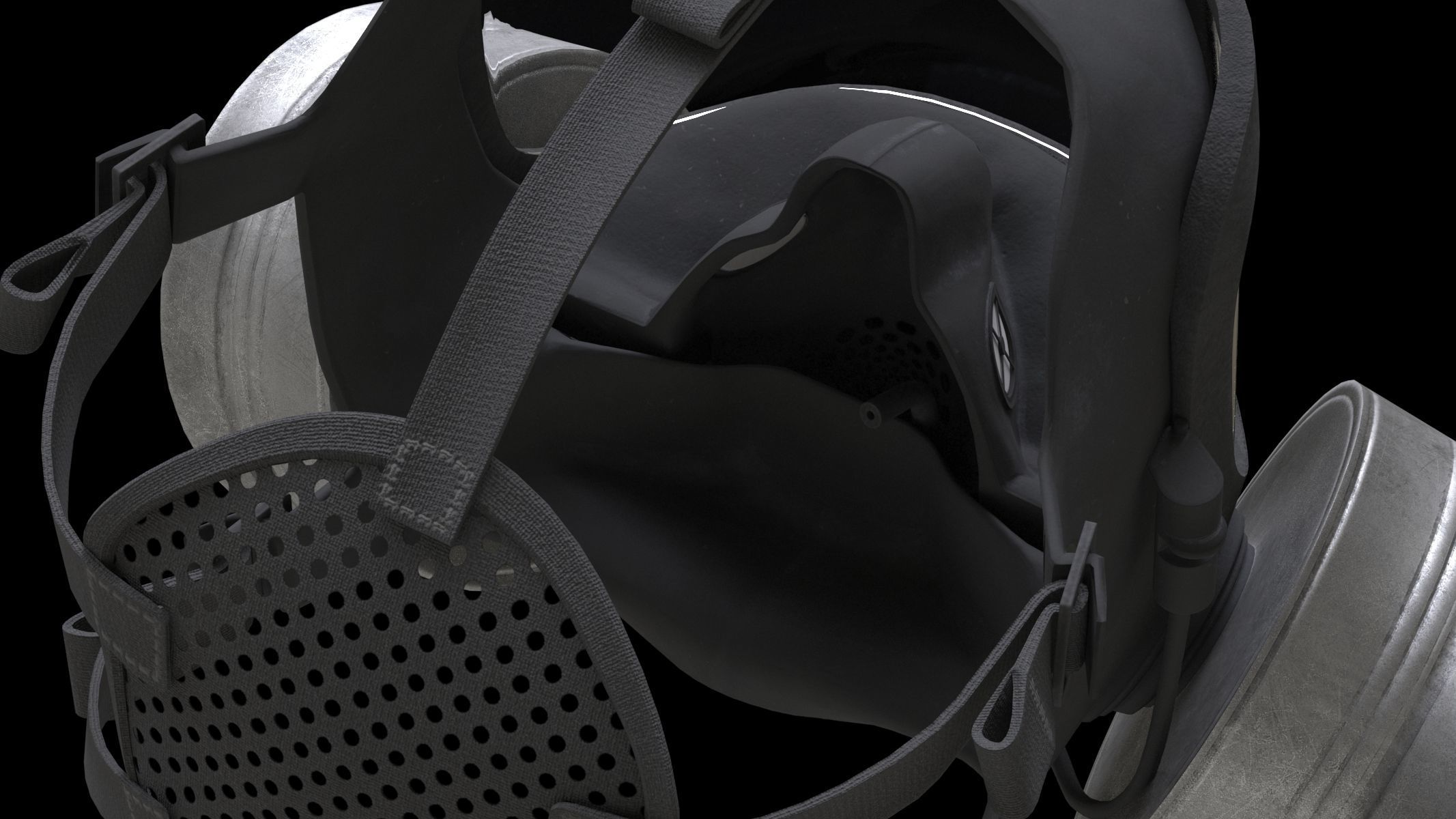 Safety Gas Mask Low Poly Low-poly 3D model_9