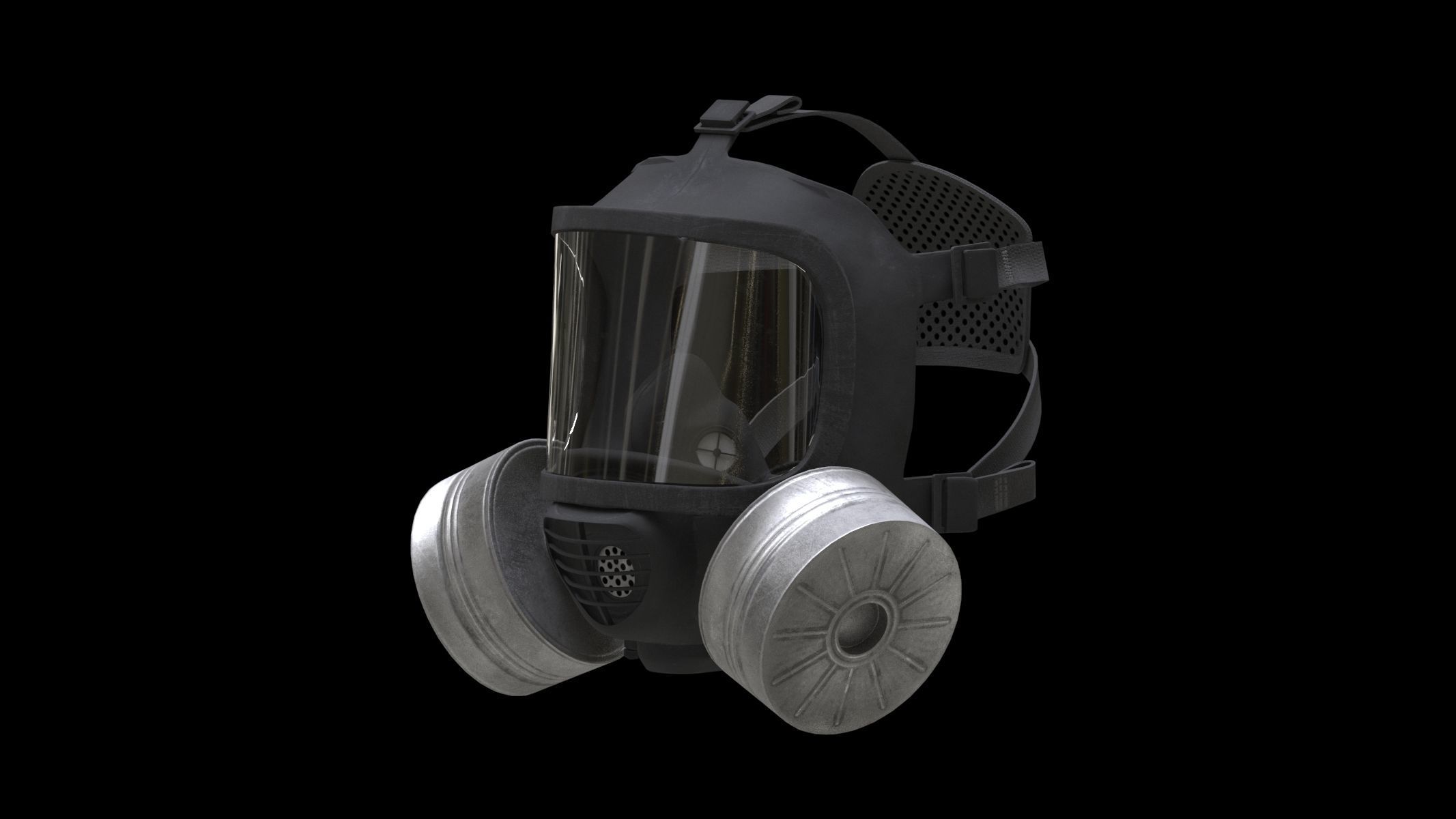 Safety Gas Mask Low Poly Low-poly 3D model_4