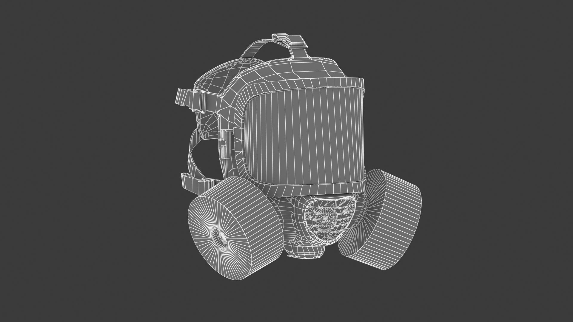 Safety Gas Mask Low Poly Low-poly 3D model_10