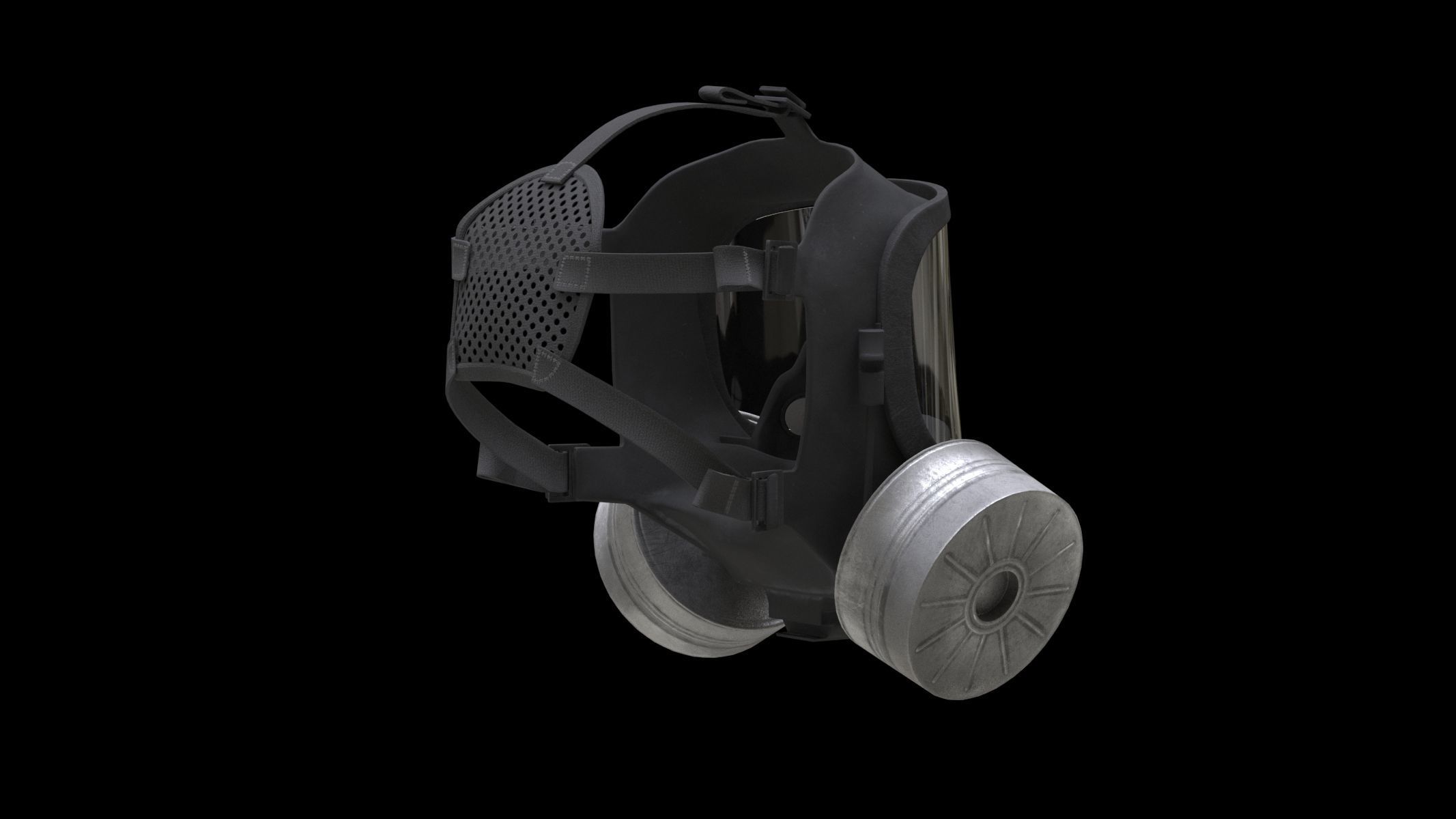 Safety Gas Mask Low Poly Low-poly 3D model_1