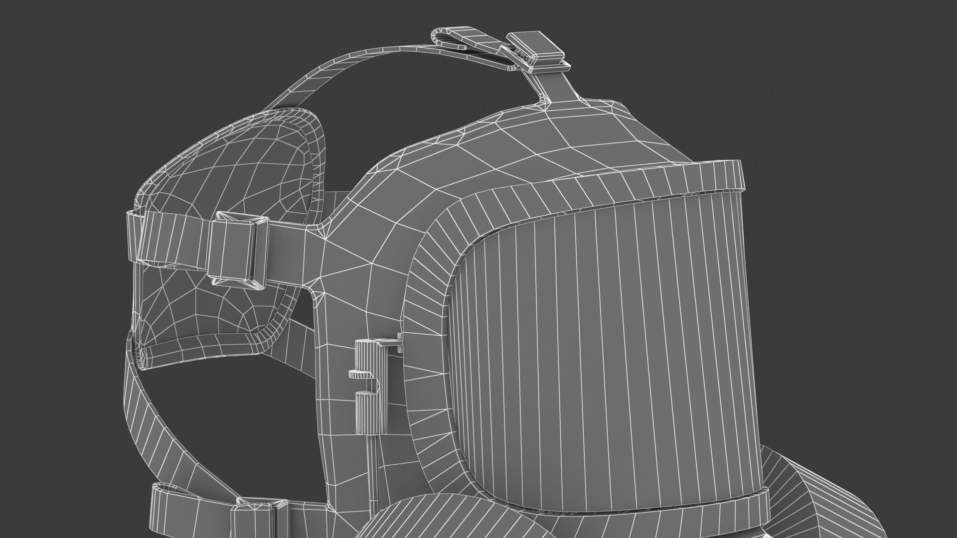 Safety Gas Mask Low Poly Low-poly 3D model_16