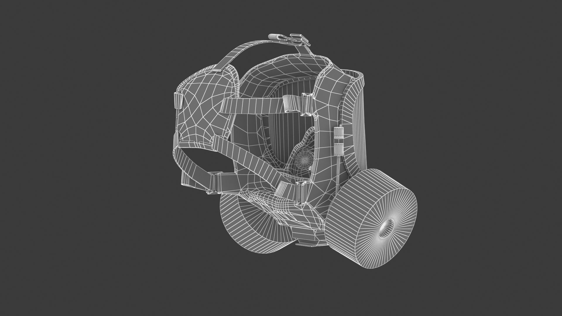 Safety Gas Mask Low Poly Low-poly 3D model_11