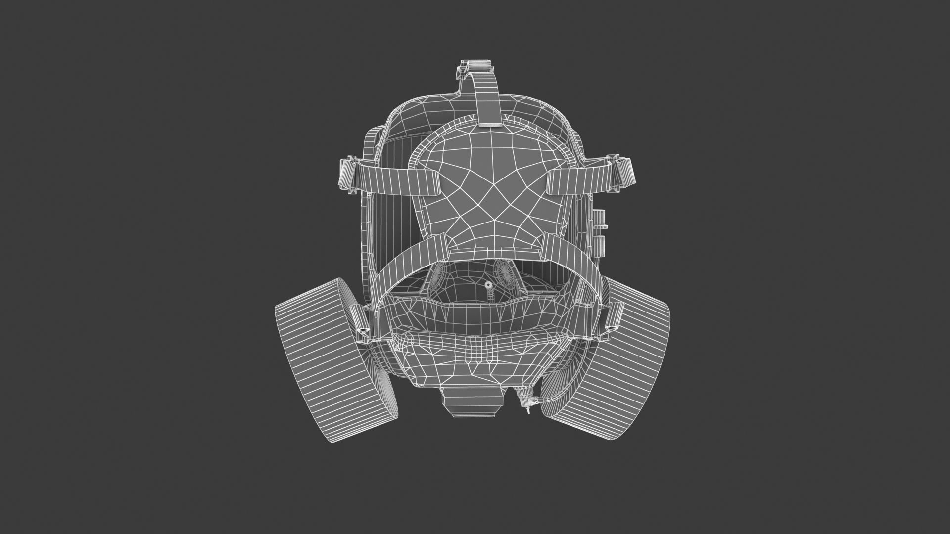 Safety Gas Mask Low Poly Low-poly 3D model_12