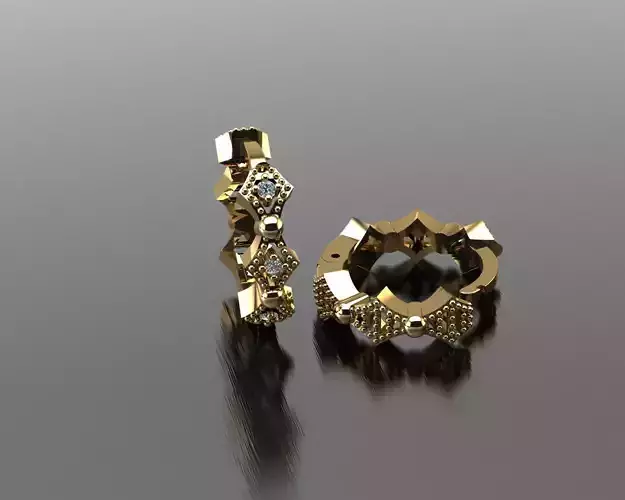 Earrings 8 ring with measurements 3D print model