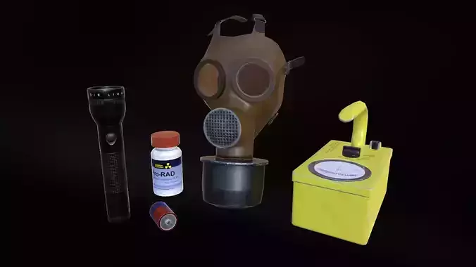 Radiation Survival Kit Low-poly 3D model