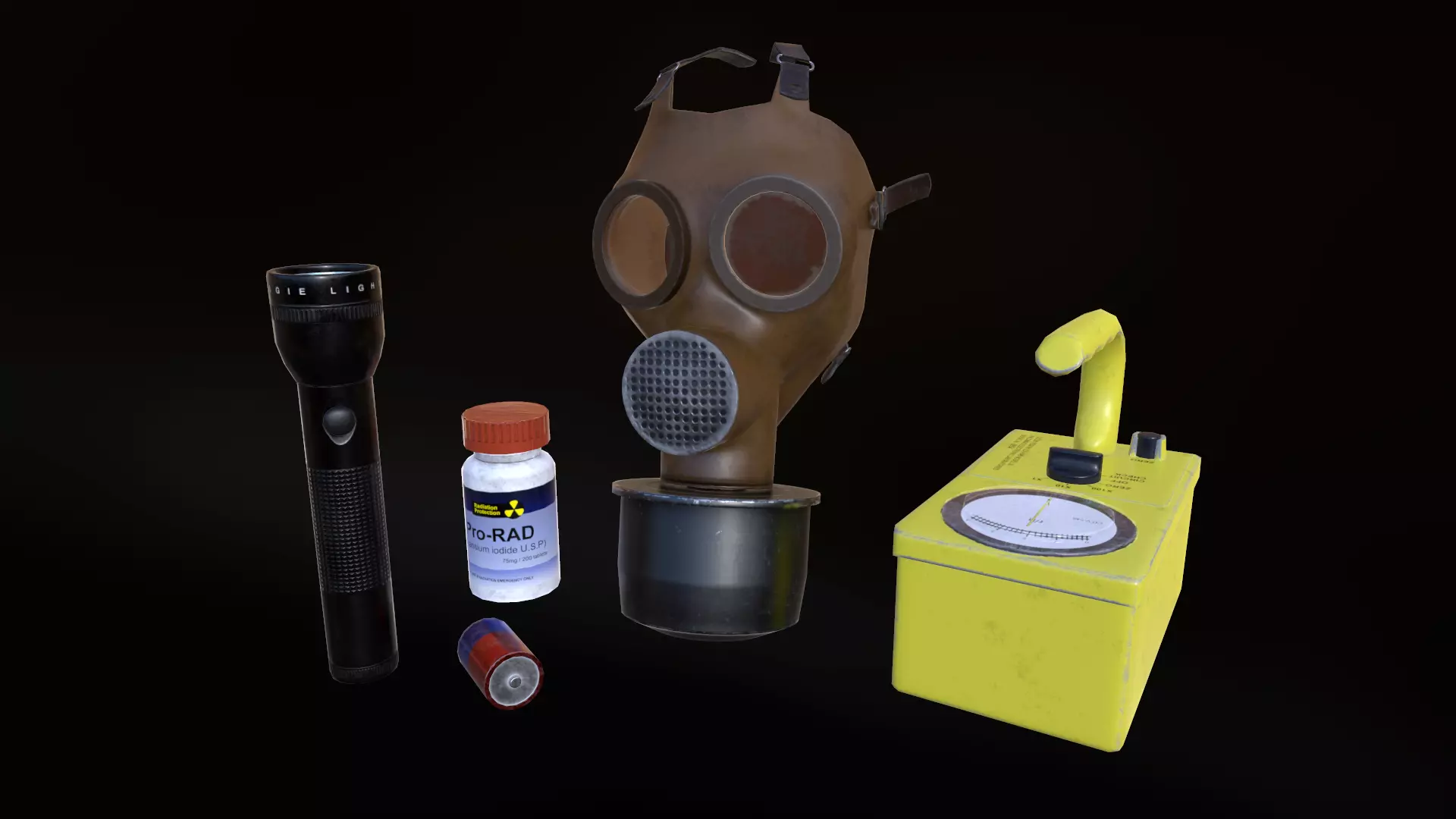 Radiation Survival Kit Low-poly 3D model_0