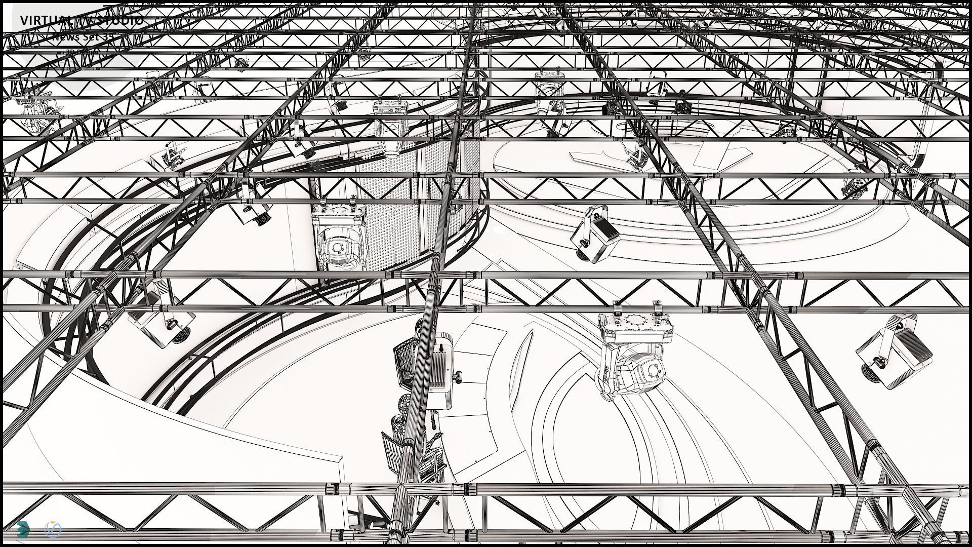 Virtual TV Studio News Set 35 3D model_27