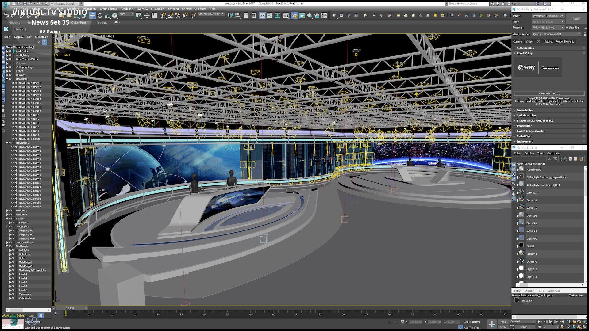 Virtual TV Studio News Set 35 3D model_36