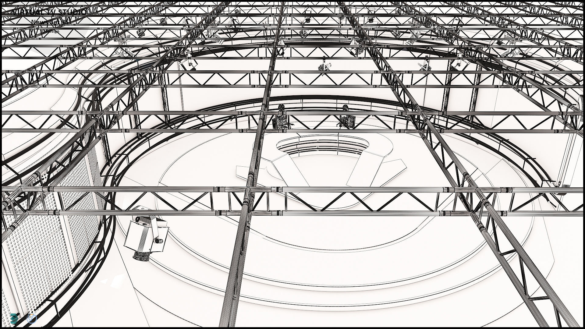 Virtual TV Studio News Set 35 3D model_33