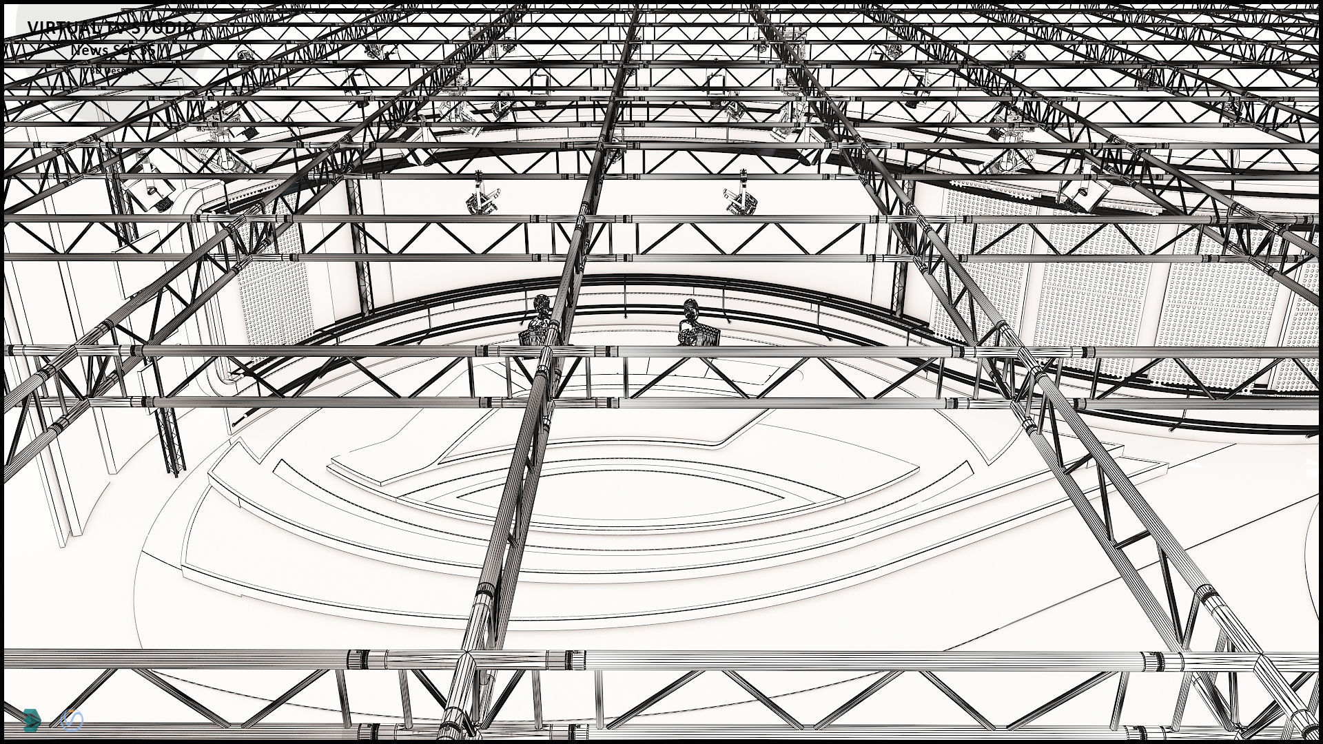 Virtual TV Studio News Set 35 3D model_31