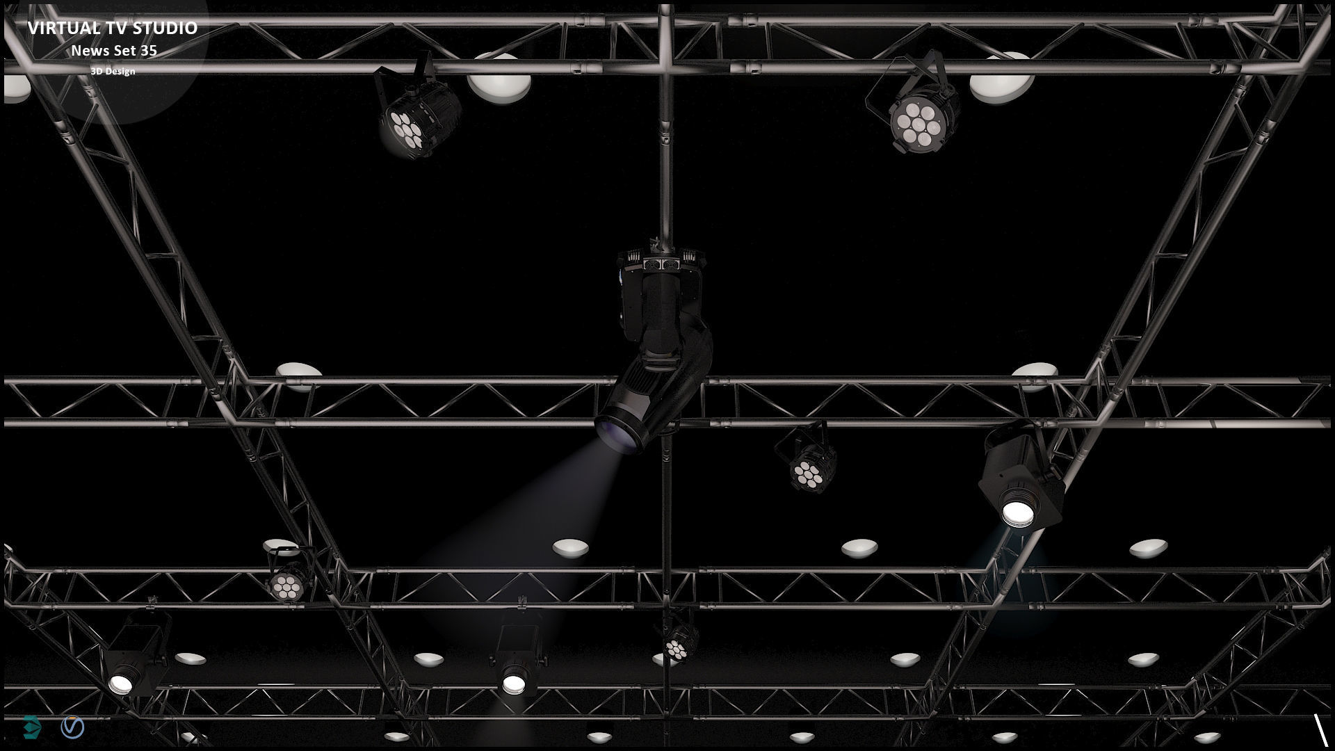 Virtual TV Studio News Set 35 3D model_35