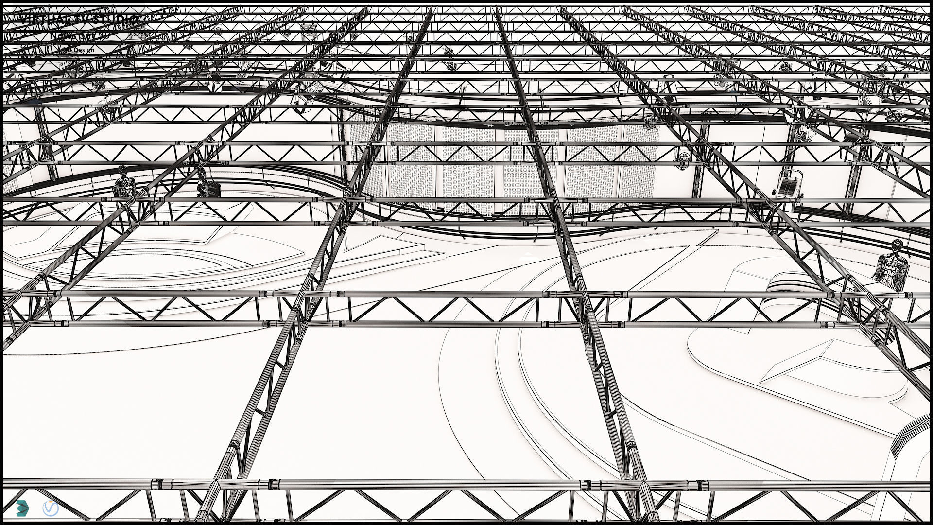 Virtual TV Studio News Set 35 3D model_29