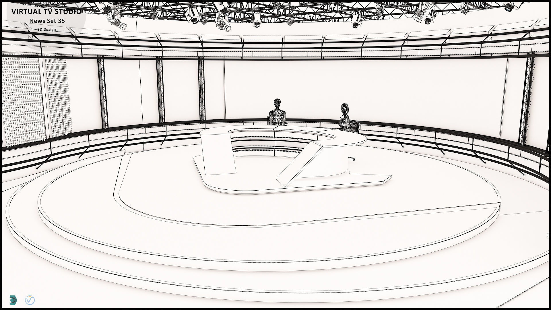 Virtual TV Studio News Set 35 3D model_24